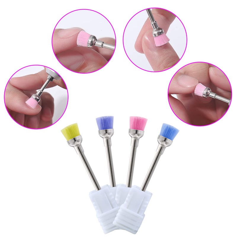 NMKL38 4PCS Nail Drill Bit Set Cleaning Brushes Professional Nail Drill Machine Manicure Accessories, Mixed color - Image 3
